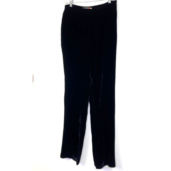 Worldly Things Black Velvet Pants Made In Italy Size 18 70a - Picture 2 of 12